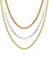 ფოტო #1 პროდუქტის 15.25", 17.5" and 19.5" + 2" extender Tri-Tone Multi Chain Layered Necklace