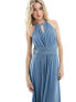 Vila Bridesmaid halterneck maxi dress in blue