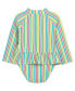 ფოტო #1 პროდუქტის Baby Girls Rainbow Stripe Rash Guard 1-Piece Swimsuit
