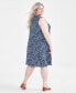 Фото #2 товара Plus Size Printed Flip-Flop Dress, Created for Macy's