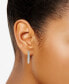 ფოტო #4 პროდუქტის Diamond Oval Graduated Hoop Earrings (3/4 ct. t.w.) in 14k White or Yellow Gold