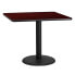 Фото #1 товара 36'' Square Mahogany Laminate Table Top With 24'' Round Table Height Base