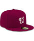 Фото #3 товара Men's Cardinal Washington Nationals Logo White 59FIFTY Fitted Hat