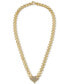 ფოტო #3 პროდუქტის Diamond Heart 17" Heart Link Necklace (5/8 ct. t.w.) in 14k Gold-Plated Sterling Silver