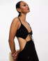 Фото #8 товара ASOS DESIGN broderie strappy cut out maxi dress in black