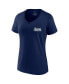 ფოტო #3 პროდუქტის Women's Navy UConn Huskies 2023 NCAA Men's Basketball National Champions Schedule V-Neck T-shirt