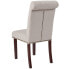 Фото #2 товара Hercules Series Beige Fabric Parsons Chair With Rolled Back, Accent Nail Trim And Walnut Finish