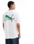 Puma Terrace back print t-shirt in white and green