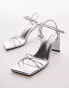 Фото #3 товара Topshop Georgina strappy heels in silver