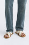 Фото #7 товара Холщовые сандалии со скрещенными ремешками ZARA