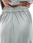 Фото #3 товара Vero Moda satin ankle length skirt in grey