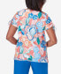 Women's Neptune Beach Whimsical Floral Top with Side Ties