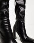 Фото #6 товара Public Desire Lasta over the knee heeled boots in black