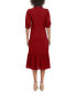 Фото #2 товара Women's Smocked-Bodice Tiered Midi Dress
