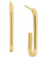 ფოტო #1 პროდუქტის Polished Tube J Hoop Earrings in 18k Gold-Plated Sterling Silver, Created for Macy's