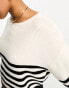 Miss Selfridge thin stripe crop knit jumper in black stripe