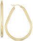 ფოტო #1 პროდუქტის Ridged Teardrop Hoop Earrings in 18k Gold over Sterling Silver