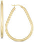 Ridged Teardrop Hoop Earrings in 18k Gold over Sterling Silver