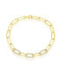 ფოტო #1 პროდუქტის Sterling Silver or Gold Plated Over Sterling Silver CZ Paperclip Bracelet