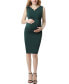 Фото #1 товара Maternity Scalloped V-Neck Midi Dress