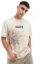 Bershka textured printed t-shirt in ecru