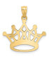 ფოტო #3 პროდუქტის Majestic Crown Charm Pendant in 14K Gold with Rhodium Plating