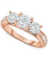 ფოტო #2 პროდუქტის Diamond Three-Stone Ring (1 ct. t.w.) in 14k White, Yellow or Rose Gold