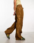 Noisy May Droplets waterproof cargo trousers in camel