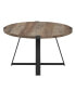 30" Metal Wrap Round Coffee Table - Grey Wash/Black