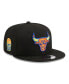 ფოტო #1 პროდუქტის Men's Black Chicago Bulls Neon Pop 9FIFTY Snapback Hat