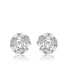 ფოტო #2 პროდუქტის Sterling Silver with White Gold Plated Baguette Cubic Zirconia Bundle Stud Earrings