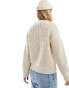 Selected Femme cable knit jumper in beige