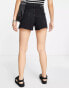 Weekday rowe denim shorts in echo black