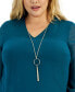 Фото #3 товара Plus Size Smocked-Sleeve Necklace Top, Created for Macy's