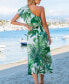 ფოტო #3 პროდუქტის Women's Tropical One-Shoulder Ruffle Maxi Beach Dress