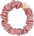 Gold Heart Silk Scrunchie Champagne Pink