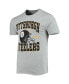 Фото #3 товара Men's Heathered Gray Pittsburgh Steelers Helmet T-shirt