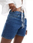 Фото #5 товара Object a-line denim shorts in medium blue