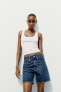 Trf mid-rise denim bermuda shorts