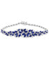 ფოტო #1 პროდუქტის EFFY® Sapphire (6 ct. t.w.) & Diamond (1/4 ct. t.w.) Statement Bracelet in 14k White Gold