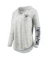 Фото #2 товара Women's Gray Notre Dame Fighting Irish Space Dye Lace-Up V-Neck Long Sleeve T-shirt