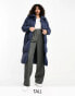 Фото #1 товара Threadbare Tall Treacle shawl collar oversized puffer coat in navy