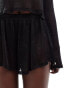 ASOS DESIGN co-ord jersey chainmail flippy shorts in black Черный, 42 - фото #5