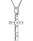 Фото #3 товара Esquire Men's Jewelry black Cubic Zirconia Cross Pendant in Black Ruthenium-Plated Sterling Silver (Also in White Cubic Zirconia), Created for Macy's