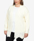 Фото #5 товара Plus Size Solid Textured Zigzag Hem Open Cardigan Sweater