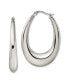 Stainless Steel Polished Teardrop Hoop Earrings