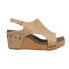 Фото #1 товара Corkys Carley Studded Wedge Womens Beige Casual Sandals 30-5316-TPSM