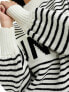 In The Style x Perrie Sian Sunday motif high neck jumper in mono stripe