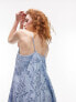 Фото #3 товара Topshop embroidered swing mini dress in blue