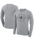 Фото #2 товара Men's Heathered Gray Michigan State Spartans Basketball Icon Legend Performance Long Sleeve T-shirt